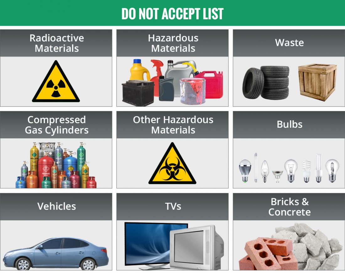 Electronic Recycling Yard Sterling Heights MI | Admiral Metals - unacceptable